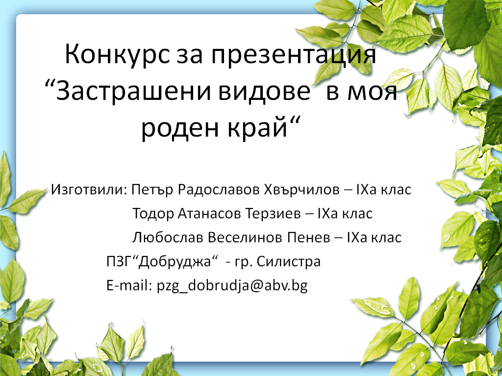 Заглавна страница